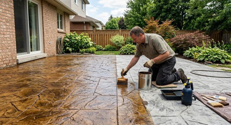 Concrete Driveway Staining in Dallas, TX